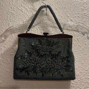 Beautiful multicolor beaded/glass‎ handle Evening Bag.